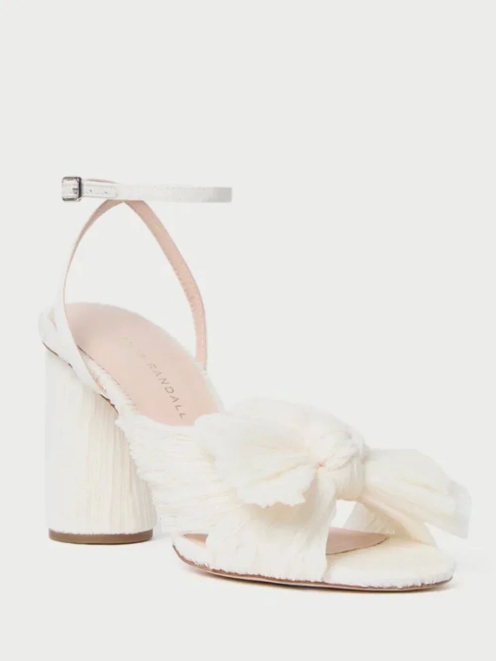 Loeffler Randall Camellia Pleated Bow Heel Pearl US9 NEW - Picture 14 of 16